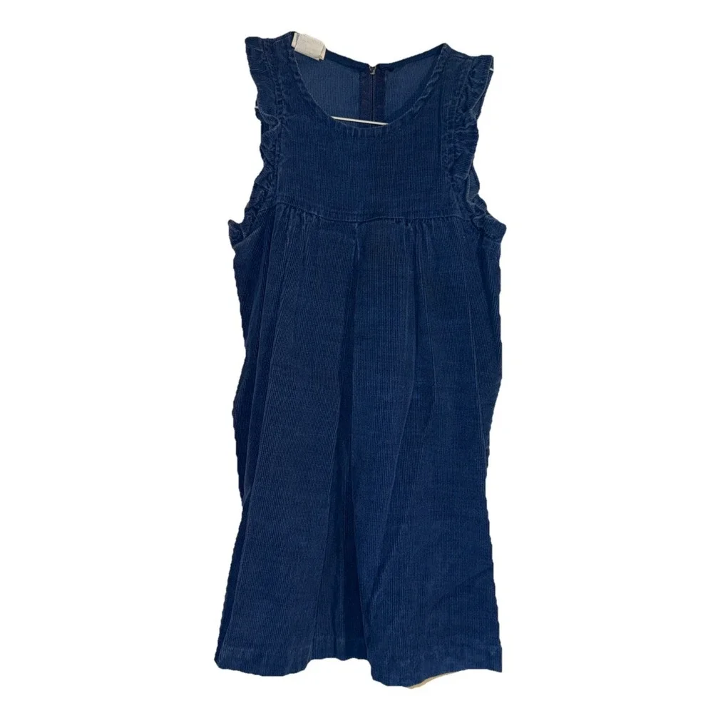 Vintage Key To Fashion Coming Thing Girls Size 6 Blue Corduroy Dress Casual Flaw